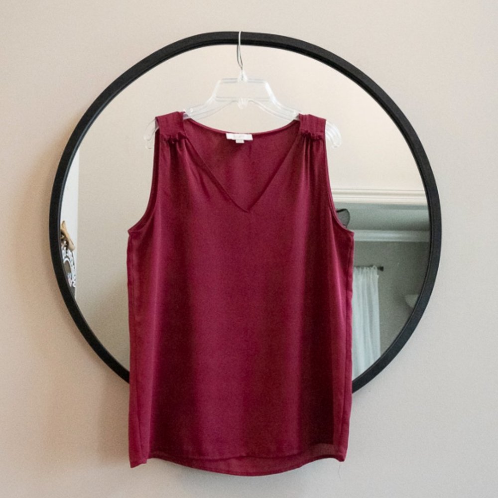 LOFT Raspberry Dressy Tank Top - Picture 1 of 10